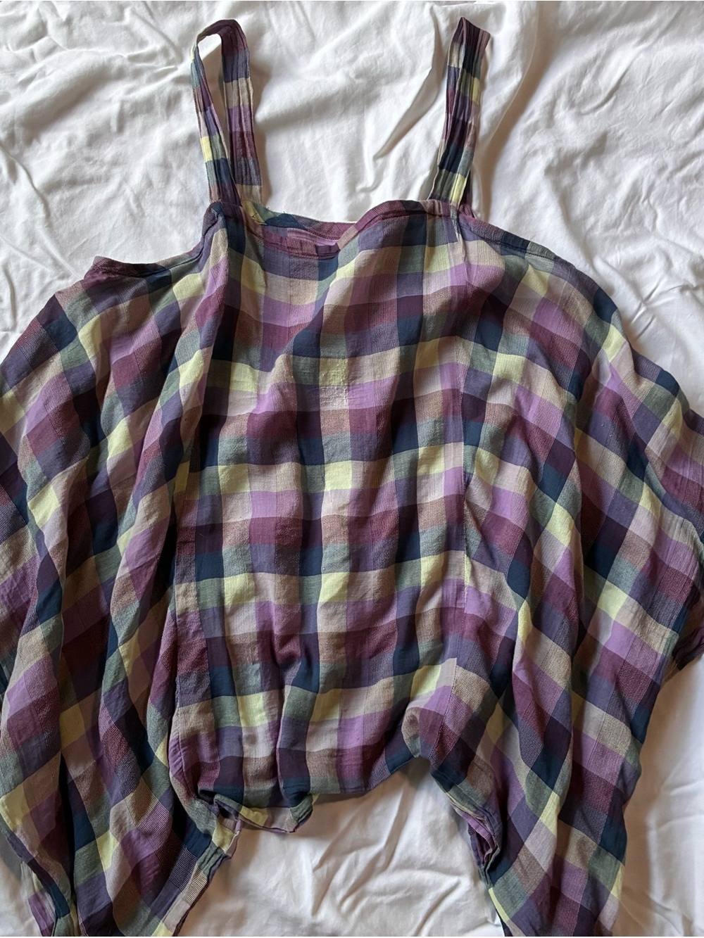HOLDING HORSES Purple & Navy Plaid Sleeveless Camisole